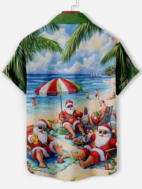 Men's Christmas Funny Graphic Short Sleeve Hawaiian Shirt
